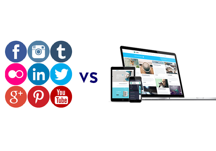 Social media/website comparison picture