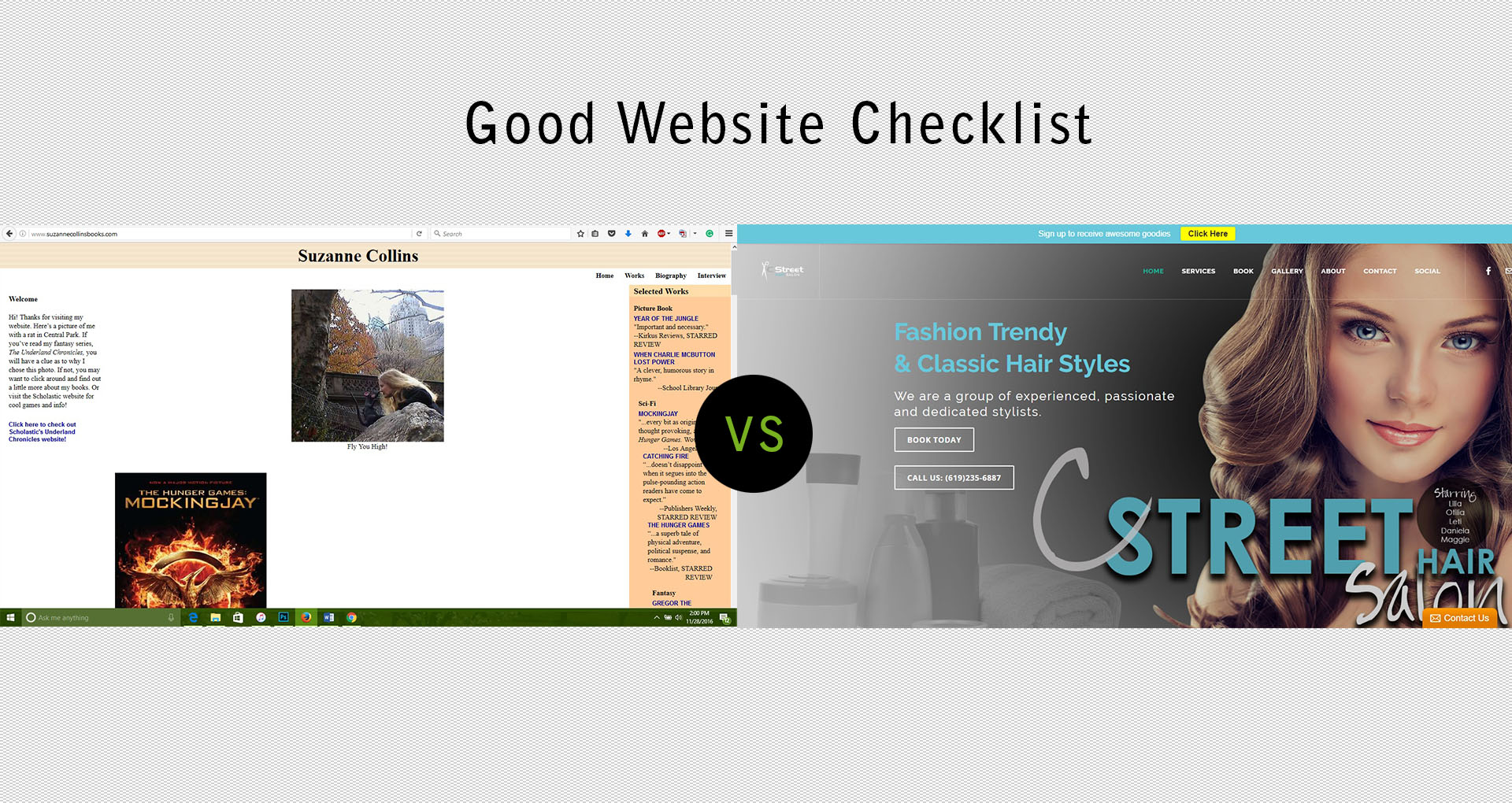 Bad vs Good website design